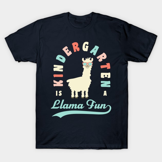 Kindergarten Teacher Llama Fun Back To School T-Shirt by PodDesignShop